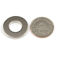 แม่เหล็กแรงสูง Neodymium ขนาด 25.4 x 3.17mm วงใน 12.7mm - งานคุณภาพสูง มีตำหนิ