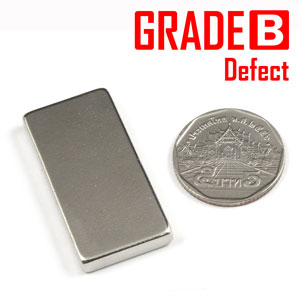 แม่เหล็กแรงสูง Neodymium ขนาด 40mm x 20mm x 5mm - งานคุณภาพสูง มีตำหนิ