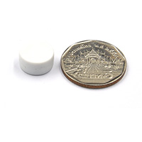 แม่เหล็กแรงสูง หุ้มพลาสติก กันน้ำ ขนาด 12.7mm x 6.2mm - สีขาว