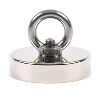 Mounting Magnet ขนาด 75mm x 18mm รู 10mm พร้อมห่วงสแตนเลส Mounting Magnet ขนาด 75mm x 18mm รู 10mm พร้อมห่วงสแตนเลส