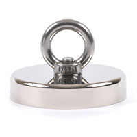 Mounting Magnet ขนาด 90mm x 18mm รู 10mm พร้อมห่วงสแตนเลส