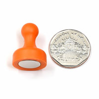 พินแม่เหล็กแรงสูง Magnetic Push Pins 19mm x 25mm สีส้ม