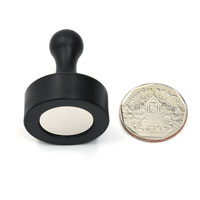 พินแม่เหล็กแรงสูง Magnetic Push Pins 29mm x 38mm สีดำ