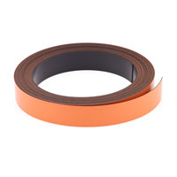 แม่เหล็กยาง เคลือบ PVC ขนาด 20mm x 0.5mm ยาว 25เมตร – สีส้ม