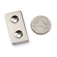 แม่เหล็กแรงสูง Neodymium ขนาด 40mm x 20mm x 5mm รู 5mm : งาน Economy งานราคาประหยัด คุณภาพสูง