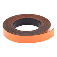 แม่เหล็กยาง เคลือบ PVC ขนาด 25mm x 1mm ยาว 10เมตร - สีส้ม