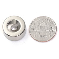 แม่เหล็กแรงสูง Neodymium 20mm x 10mm วงใน 5.5mm : งาน Economy งานราคาประหยัด คุณภาพสูง