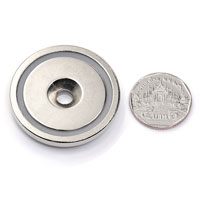 Neodymium Magnetic Cups ขนาด 42mm x 7.6mm รู 6.5mm Neodymium Magnetic Cups ขนาด 42mm x 7.6mm รู 6.5mm