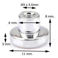 ฐานแม่เหล็กแรงสูง Mounting Magnet 11mm x 8mm เกลียวใน M3