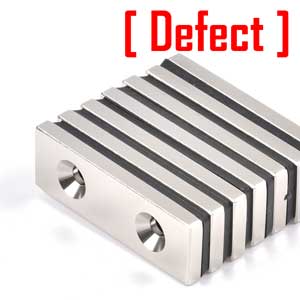 แม่เหล็กแรงสูง Neodymium ขนาด 60mm x 20mm x 5mm รู 5.5mm Re : งาน Defect งานตำหนิ คุณภาพสูง ราคาพิเศษ