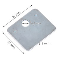 แผ่นเหล็ก Steel plate ขนาด 26mmx 22mm x 1mm รู 4.5mm