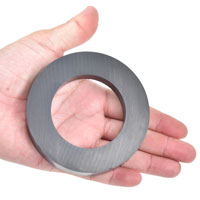 แม่เหล็กเฟอร์ไรท์ Ferrite วงกลม มีรู ขนาด 100mm x 15mm วงใน 60mm