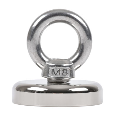 พอตแม็กเน็ต ขนาด 48mm x 11mm รู M8 พร้อมห่วงสแตนเลส พอตแม็กเน็ต ขนาด 48mm x 11mm รู M8 พร้อมห่วงสแตนเลส