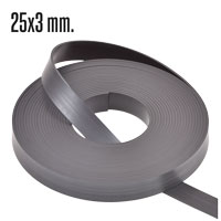 แม่เหล็กยาง ขนาด 25mm x 3mm - ยาว 10เมตร [ยกม้วน]