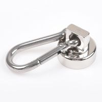 พอตแม็กเน็ต ขนาด 20mm x 7mm รู 6.5mm พร้อมคาราบิเนอร์สแตนเลส