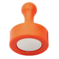 พินแม่เหล็กแรงสูง Magnetic Push Pin ขนาด 29mm x 38mm - สีส้ม