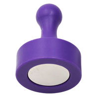 พินแม่เหล็กแรงสูง Magnetic Push Pin ขนาด 29mm x 38mm - สีม่วง