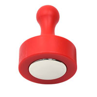 พินแม่เหล็กแรงสูง Magnetic Push Pin ขนาด 29mm x 38mm - สีแดง