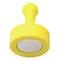 พินแม่เหล็กแรงสูง Magnetic Push Pin ขนาด 29mm x 38mm - สีเหลือง
